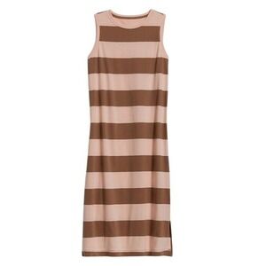 Old Navy Striped Tank Dress Casual Sleeveless Brown Beige Dress Size S